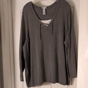 Catherines Charcoal Lace-Up Sweatshirt